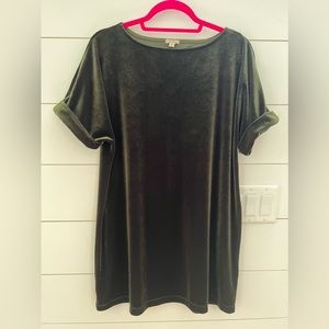 Velvet Green Tshirt Dress